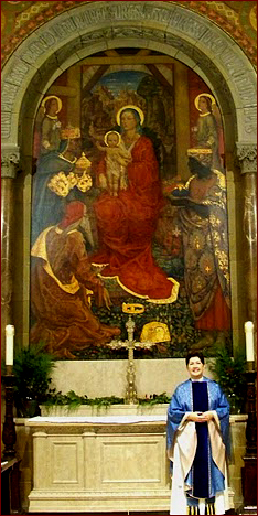 chapel mural with Lynn Sanders